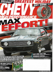 CHEVY HIGH PERFORMANCE 2012 DEC - GEARS, 8 STACK INDUCTION, FIBER HOODS, DECKS